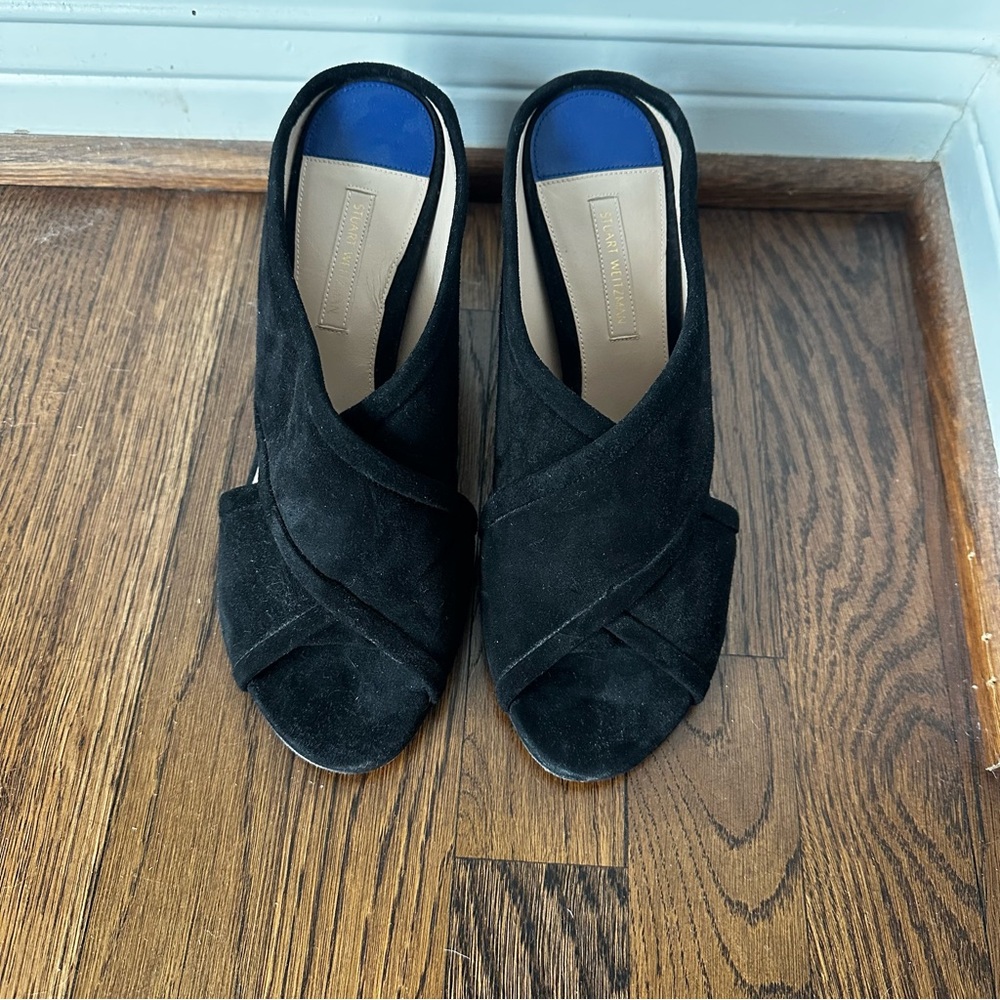 Stuart Weitzman Black Suede Mules - Picture 16 of 16